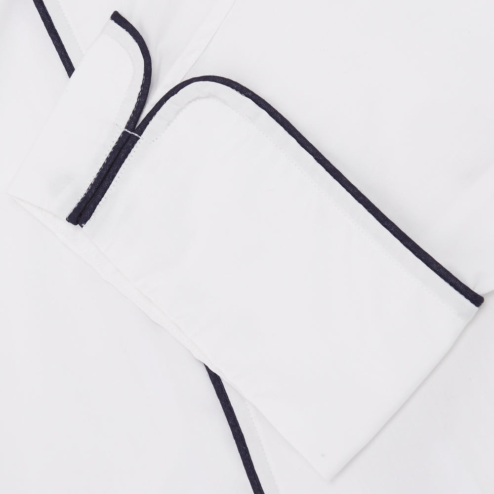 White Piped Cotton Pyjama Set