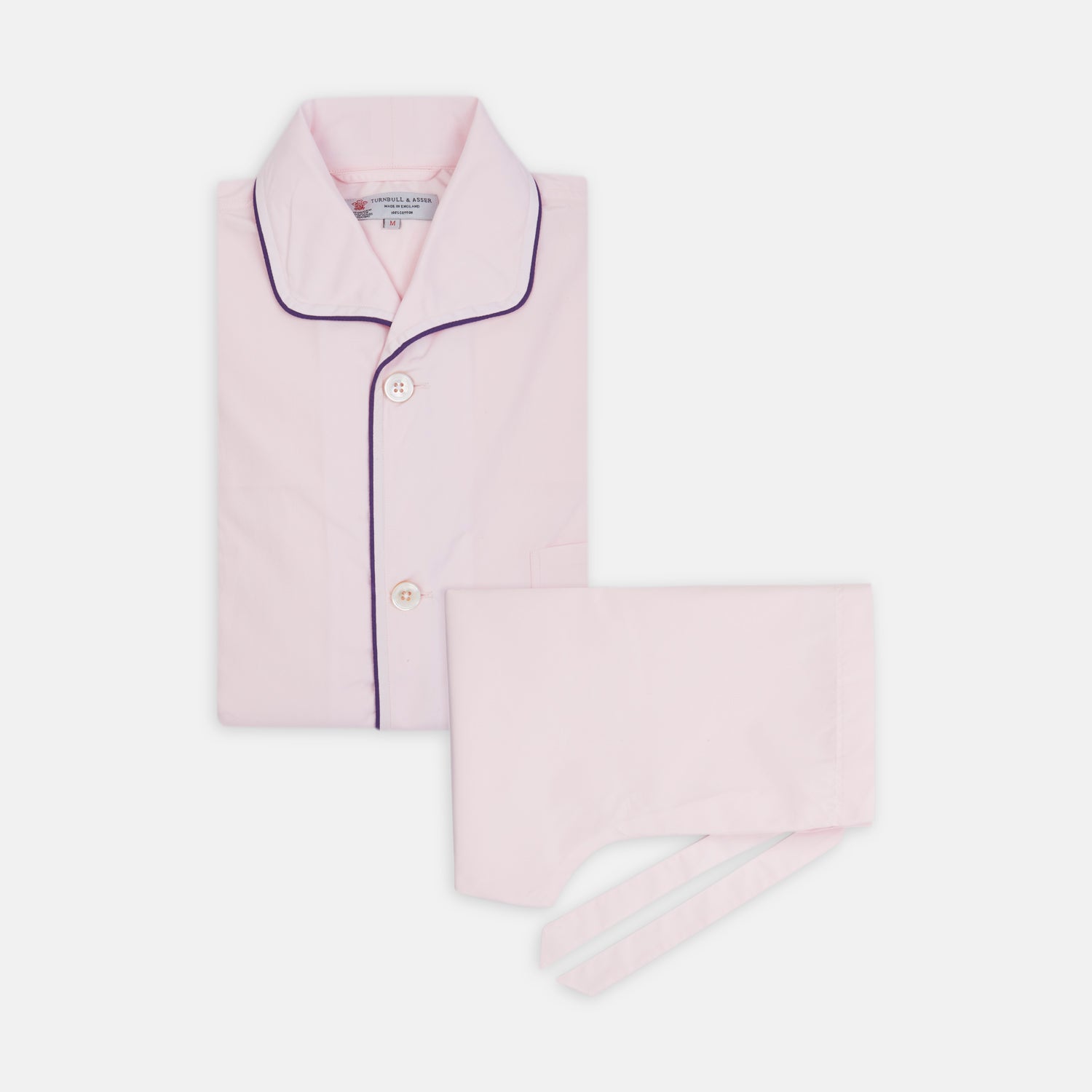 View 1 of product Pink Piped Cotton Pyjama Set