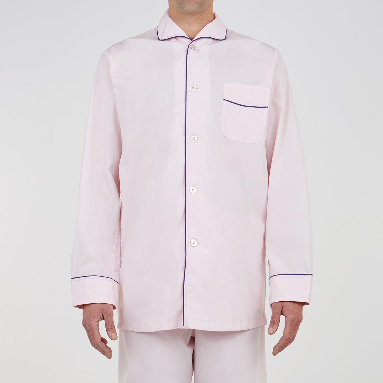 Pink Piped Cotton Pyjama Set