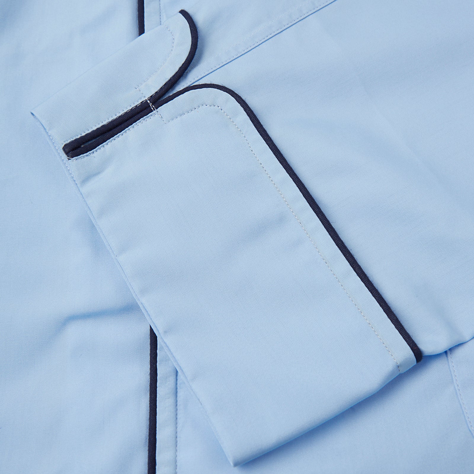 View 4 of product Light Blue Piped Cotton Pyjama Set