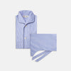 View 1 of product Blue Bengal Stripe Piped Cotton Pyjama Set