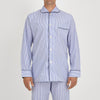 View 2 of product Blue Bengal Stripe Piped Cotton Pyjama Set