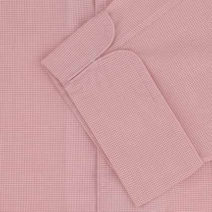 Pink Micro-Check Piped Cotton Pyjama Set Image 1