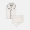 View 1 of product Cream Piped Silk Pyjama Set