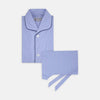 View 1 of product Blue Fine Stripe Piped Sea Island Quality Cotton Pyjama Set