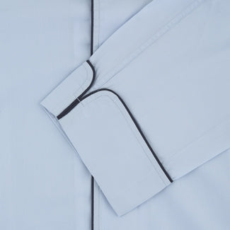 View 2 of product Light Blue Piped Sea Island Quality Cotton Pyjama Set