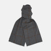 Grey and Orange Check Escorial Wool Scarf