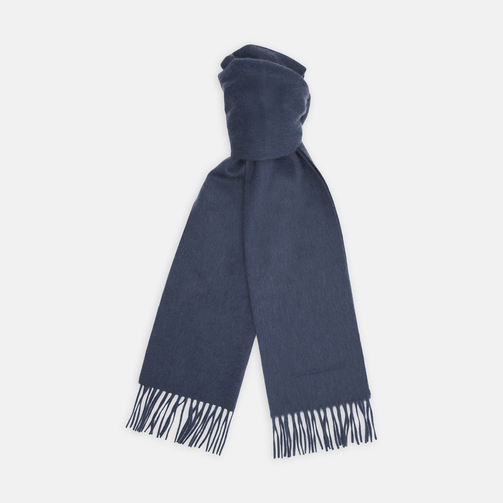 Monogrammed Slate Pure Cashmere Scarf