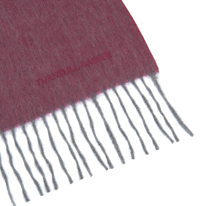 Turnbull & Asser Brown Cashmere Purled Fringe Scarf