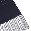 View 2 of product Navy and White Spotted Silk Scarf with Fringes