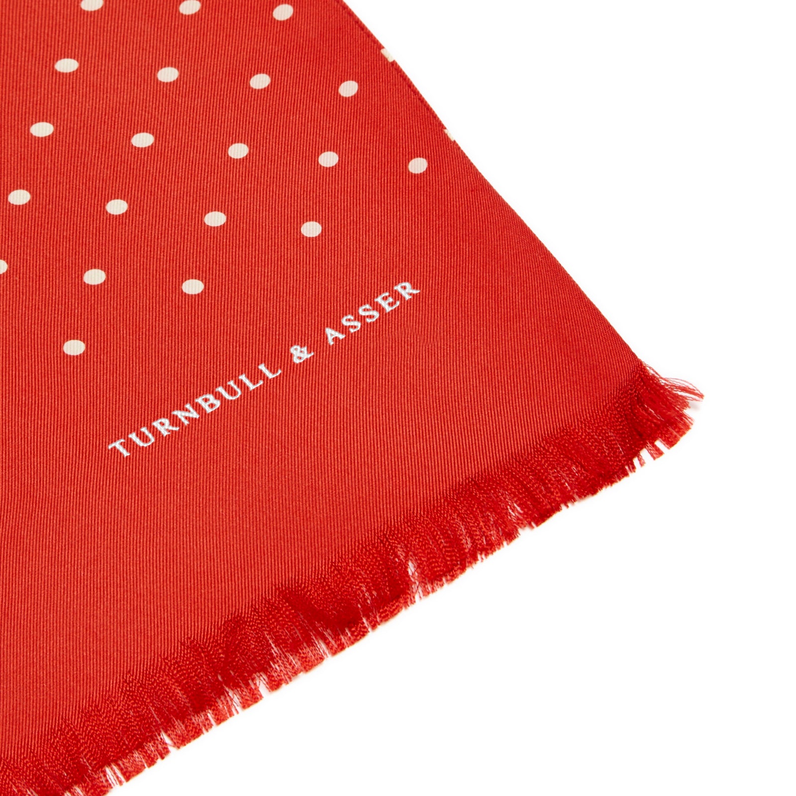Red and White Spotted Silk Scarf