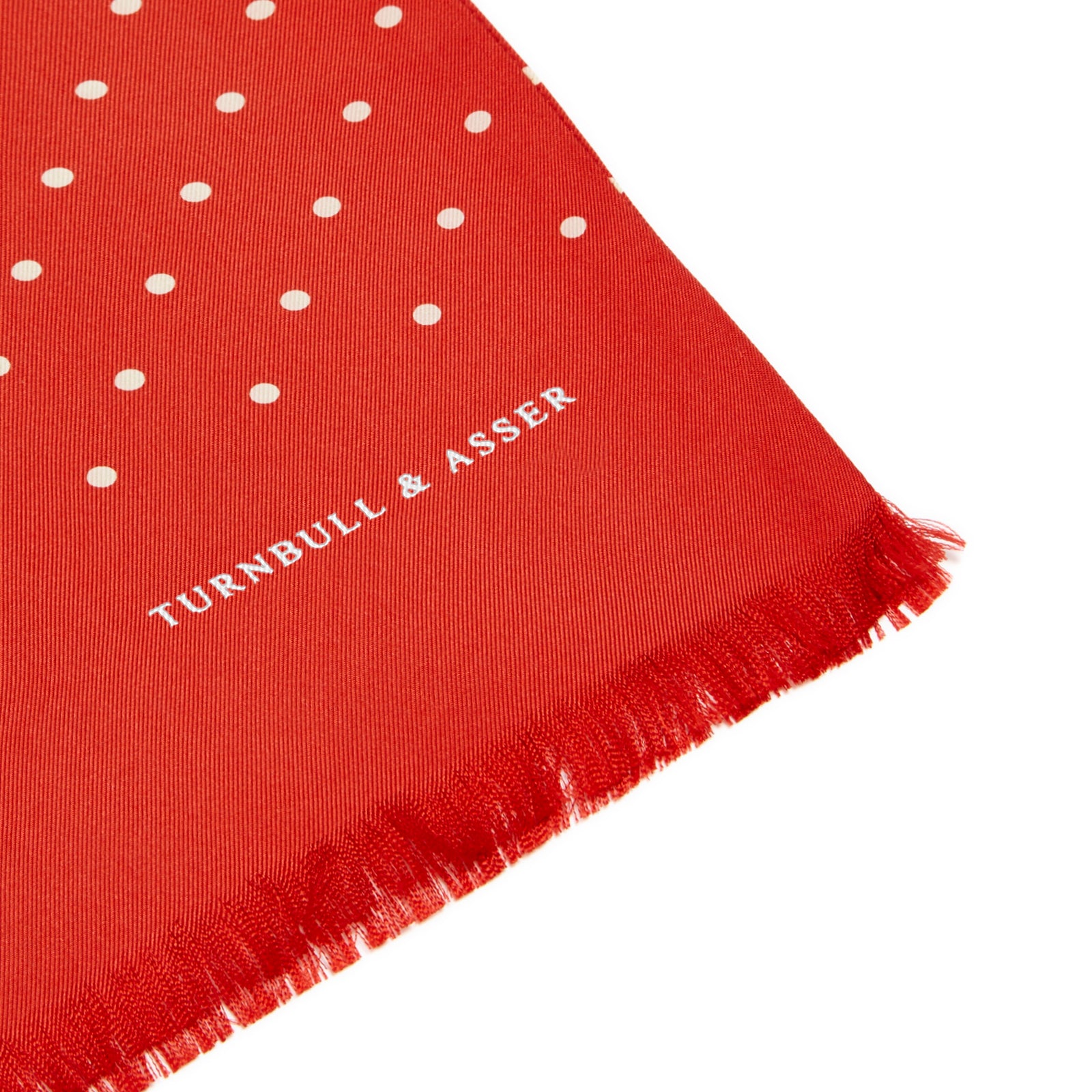 View 2 of product Red and White Spotted Silk Scarf