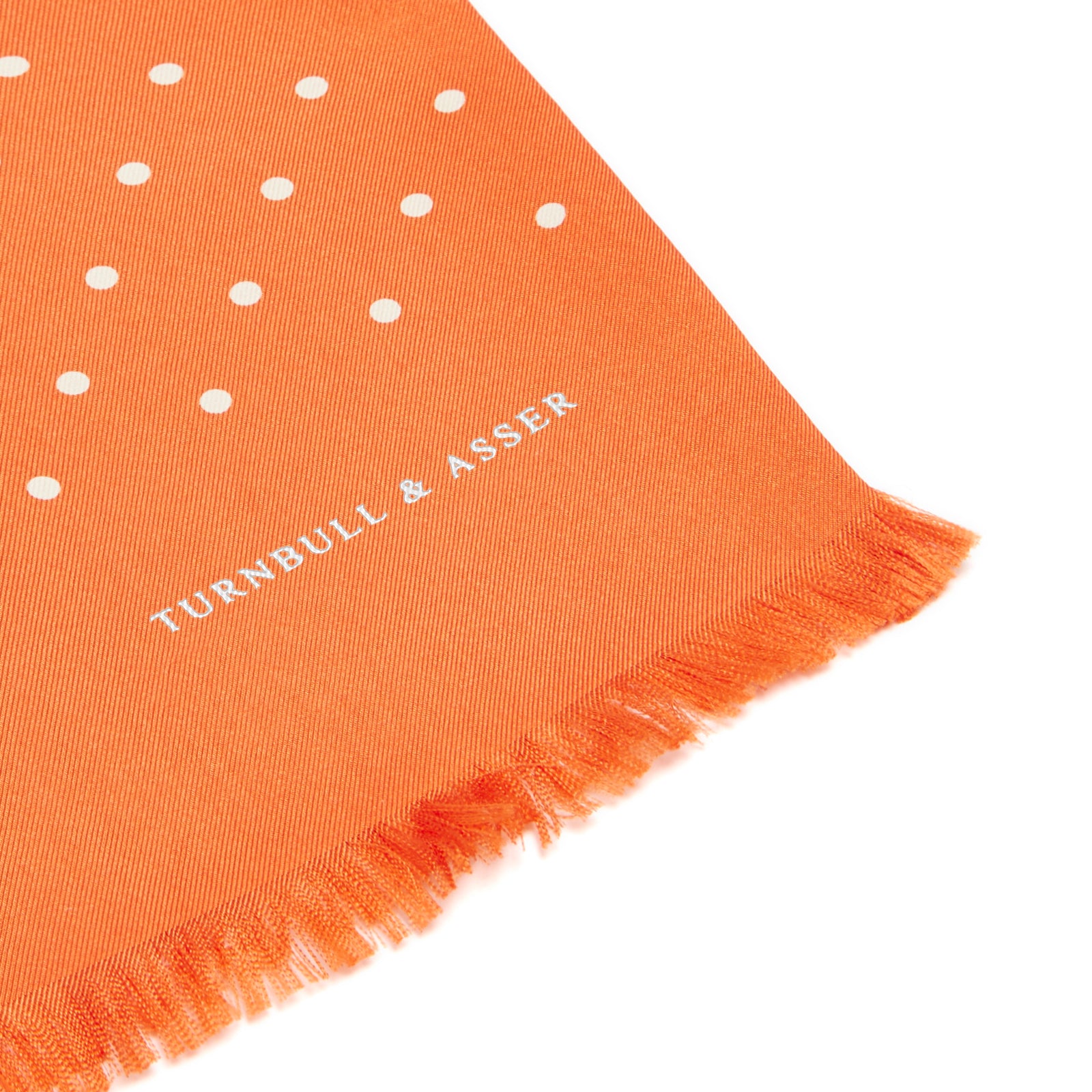 View 2 of product Orange and White Spotted Silk Scarf