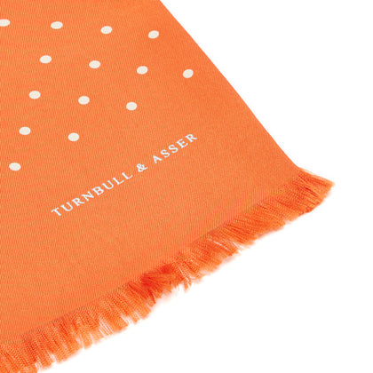 Orange and White Spotted Silk Scarf Image 1