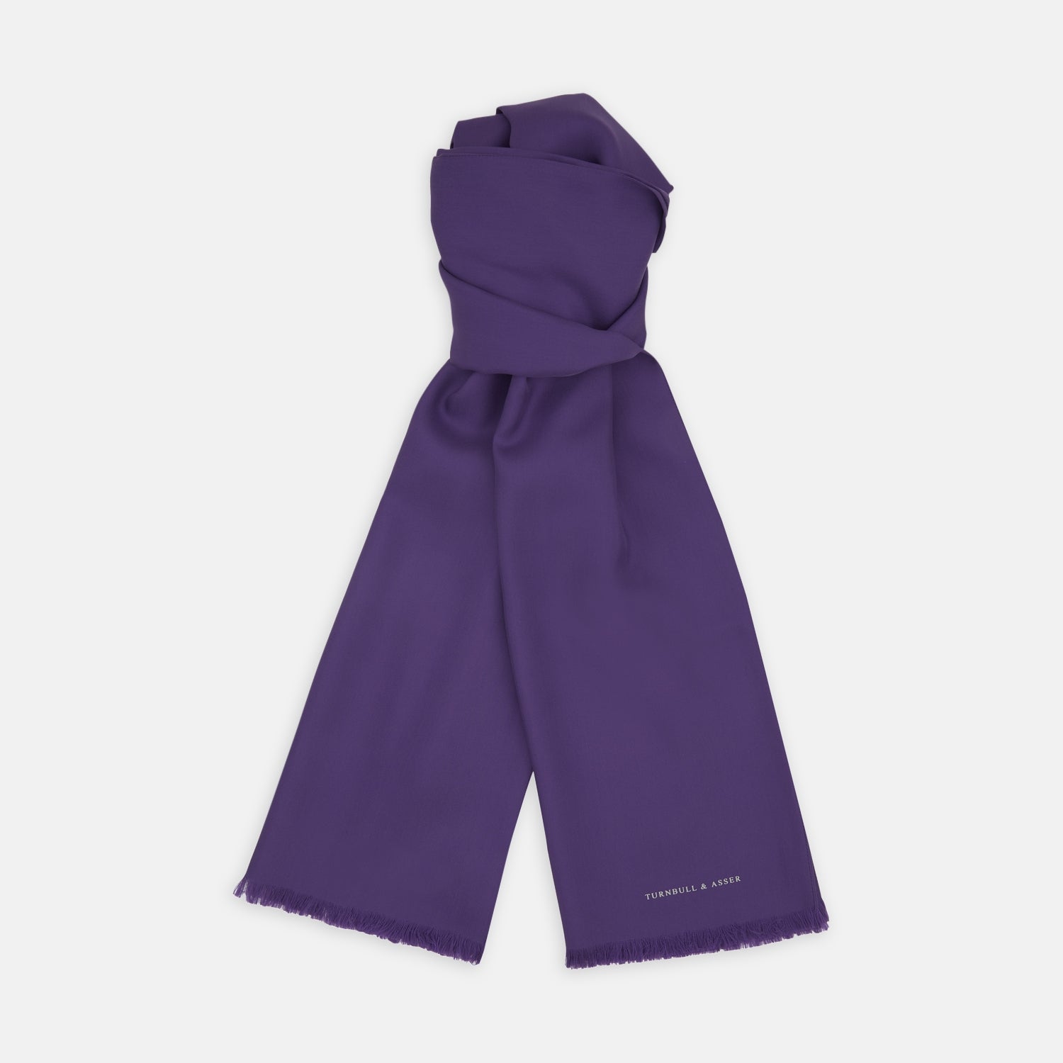 View 1 of product Plain Purple Silk Scarf