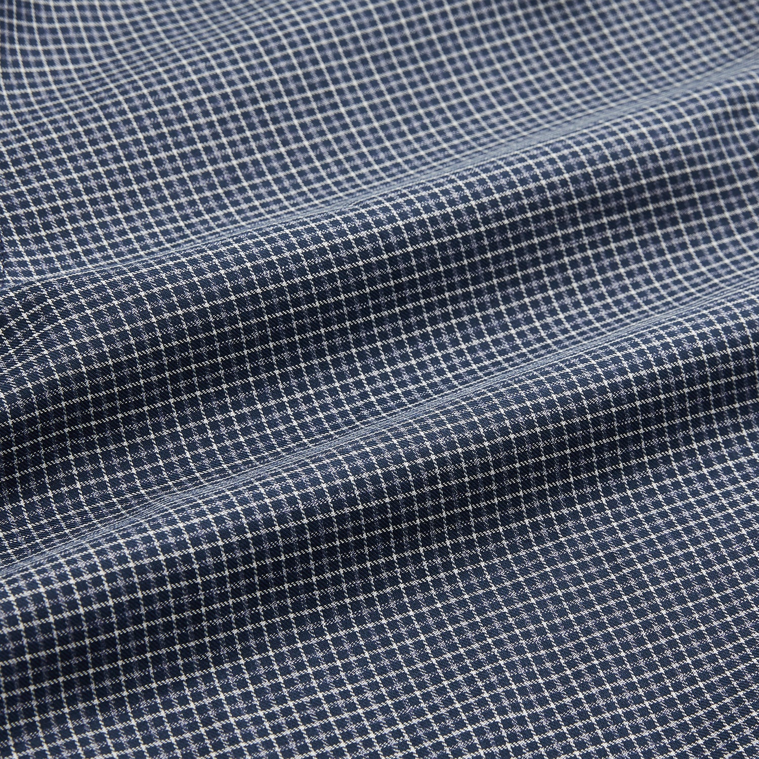 View 6 of product Navy Check Regular Fit Flannel Shirt with T&A Collar and 3 Button Cuffs