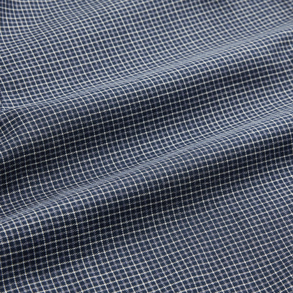 Navy Check Regular Fit Flannel Shirt with T&A Collar and 3 Button Cuffs Image 5