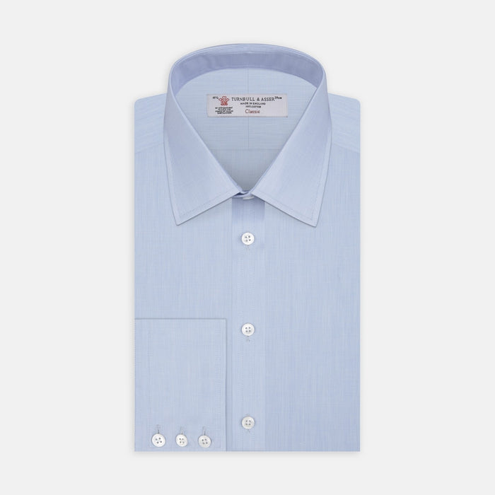 Light Blue End-on-End Cotton Fabric Image 1
