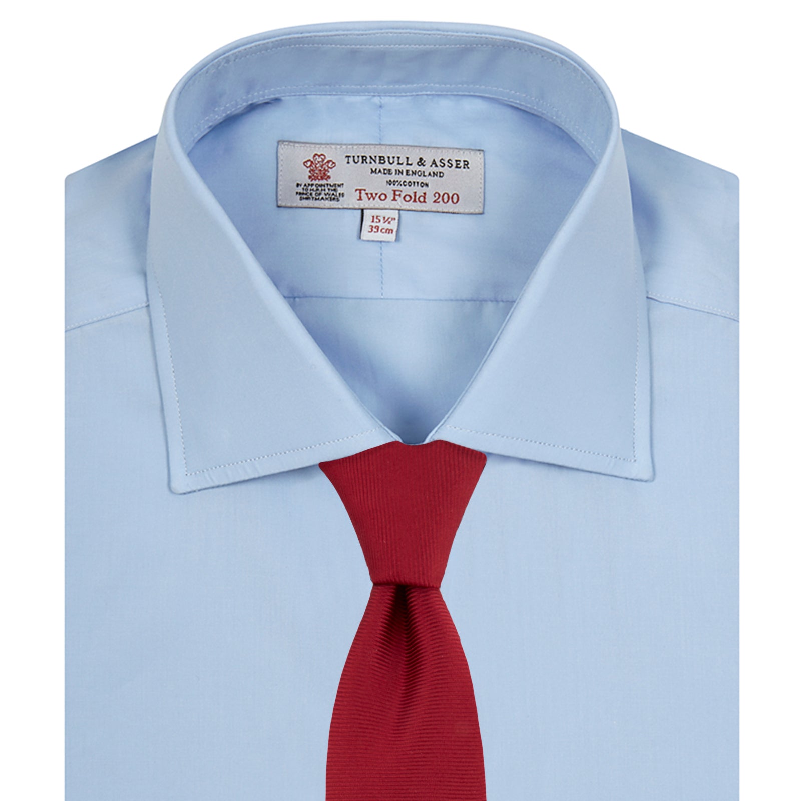 View 4 of product Burgundy Corduroy Cotton Shirt with Cambridge Collar and 3-Button Cuffs
