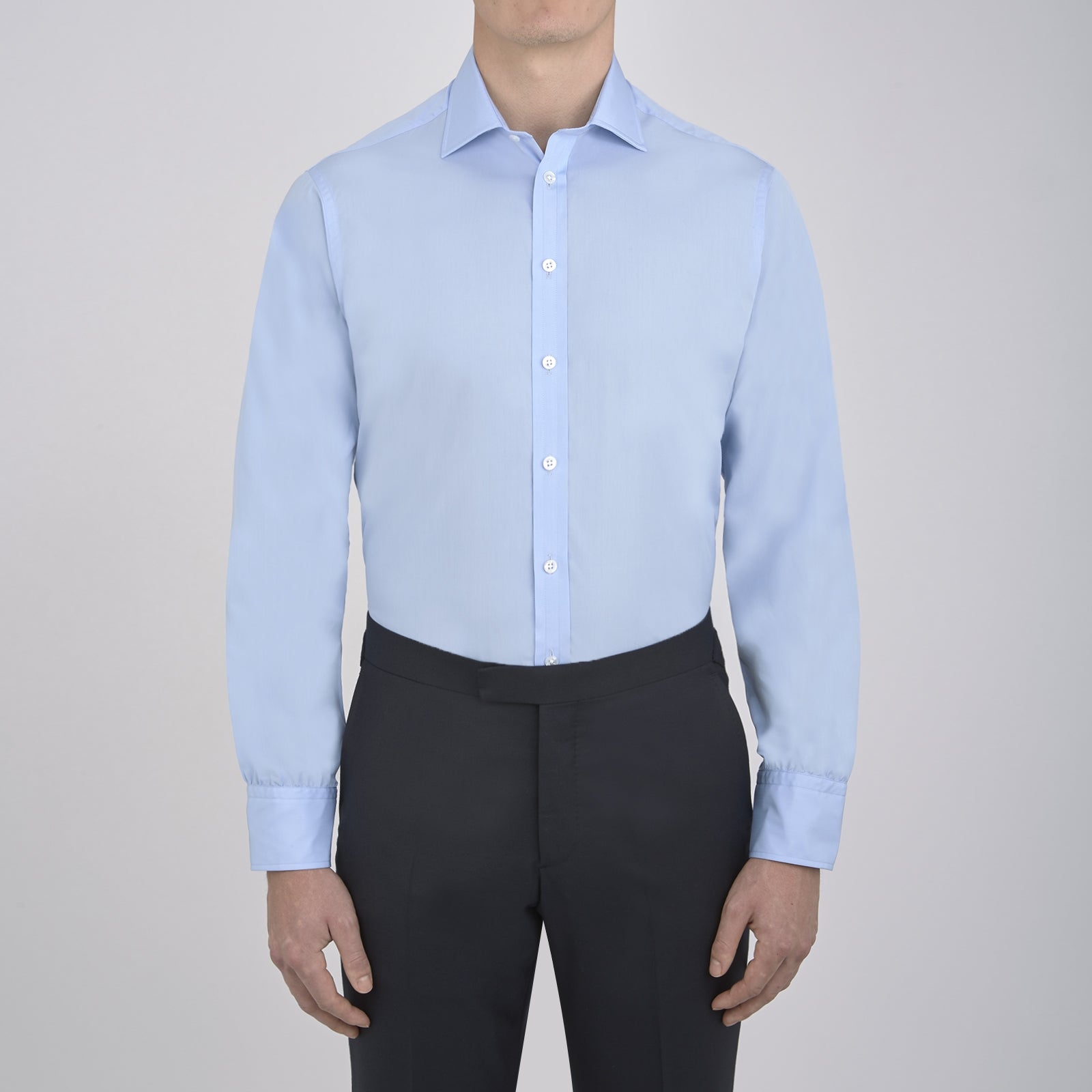 View 2 of product Burgundy Corduroy Cotton Shirt with Cambridge Collar and 3-Button Cuffs