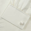 View 6 of product Cream Herringbone Superfine Cotton Shirt with T&A Collar and Double Cuffs