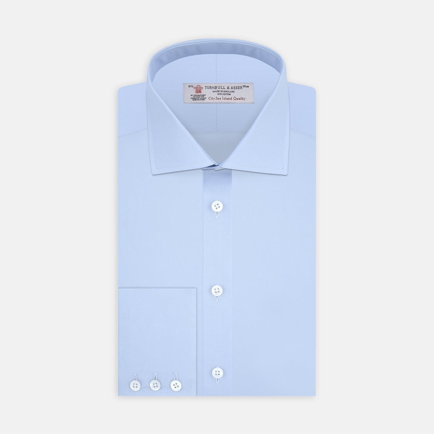 View 1 of product Blue Sea Island Quality Cotton Shirt with Dr. No Collar and Button Cuffs