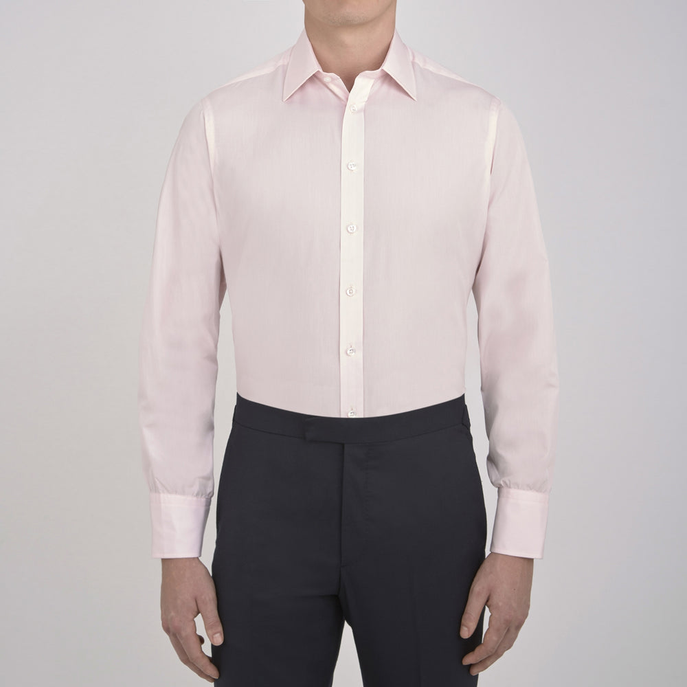 Pink Sea Island Quality Cotton Shirt with T&A Collar and 3-Button Cuffs