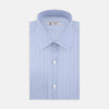 View 1 of product Blue Mixed Stripe Shirt with T&A Collar and Double Cuffs