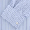 View 2 of product Blue Mixed Stripe Shirt with T&A Collar and Double Cuffs