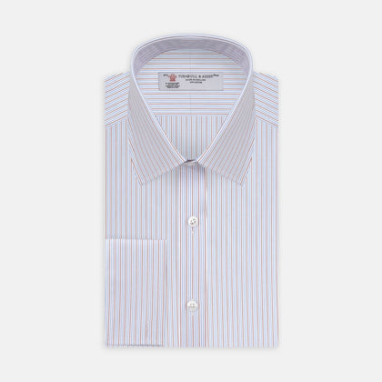 Red and Navy Supraluxe Stripe Fabric Image 1