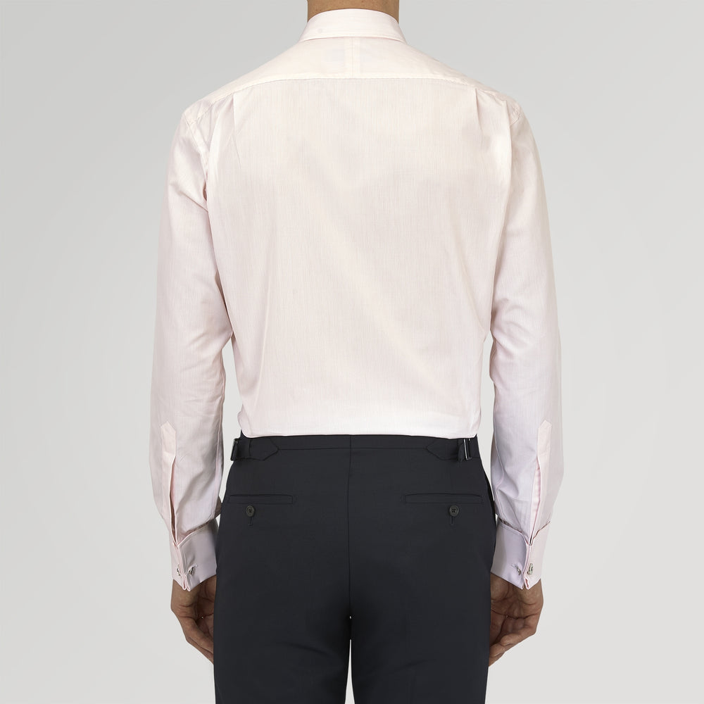 Pink Hairline Stripe Cotton Shirt with T&amp;A Collar and Double Cuffs