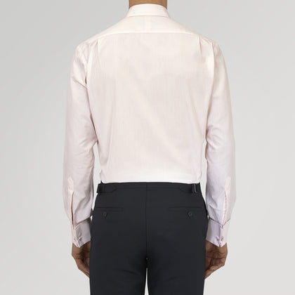 Pink Hairline Stripe Cotton Shirt with T&amp;A Collar and Double Cuffs Image 2