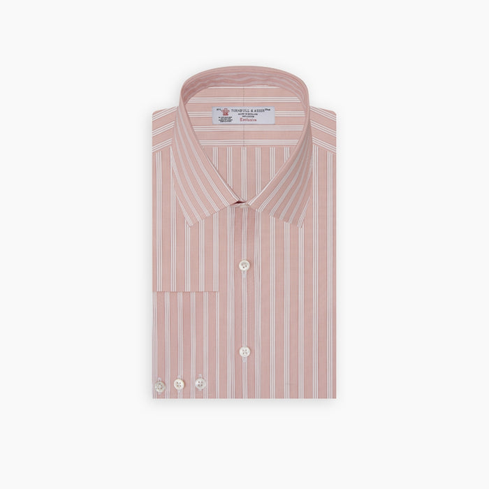 Pink and White Bold Stripe Shirt with T&A Collar and 3-Button Cuffs Image 1