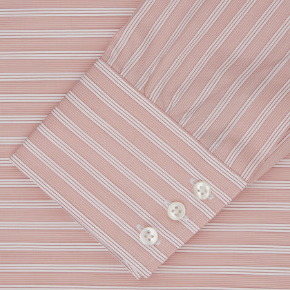 Pink and White Bold Stripe Shirt with T&A Collar and 3-Button Cuffs Image 2