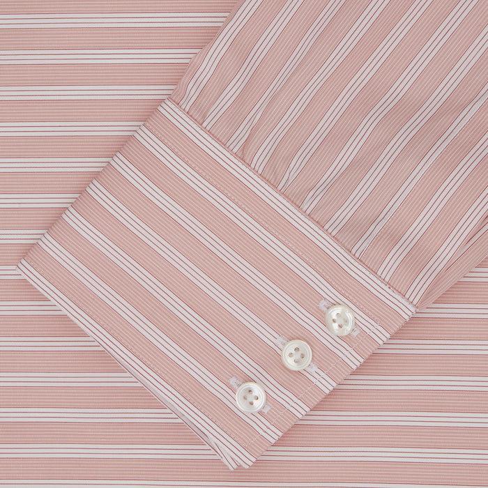 Pink and White Bold Stripe Shirt with T&A Collar and 3-Button Cuffs Image 2