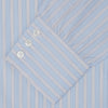 Blue and White Bold Stripe Shirt with T&A Collar and 3-Button Cuffs