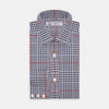 Navy and Red Prince of Wales Wide Check Cotton Fabric