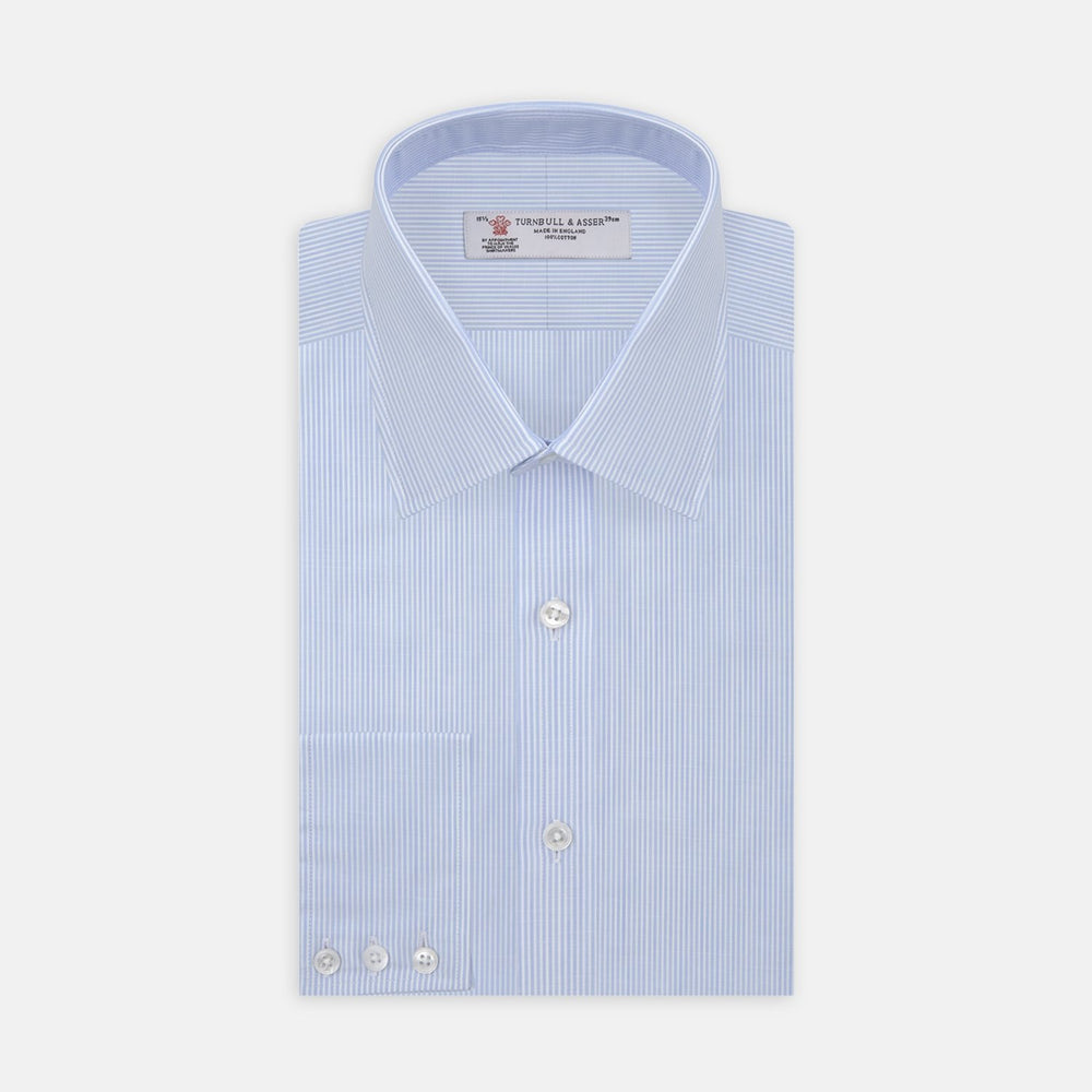 Light Blue and White Stripe Chambray Fabric