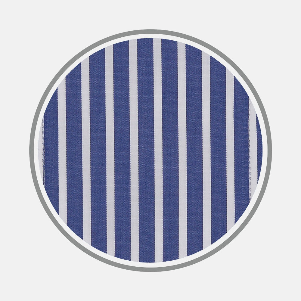 Navy and White Deep Stripe Cotton Fabric