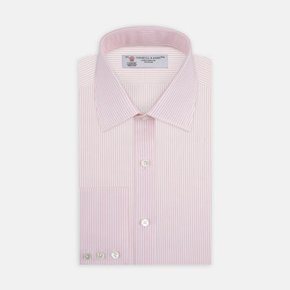 Pink and White Stripe Cotton Fabric Image 1