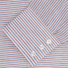 View 2 of product Red and Blue Ticking Stripe Linen Shirt with POW Collar and 3-Button Cuffs