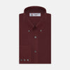 View 1 of product Burgundy Corduroy Cotton Shirt with Cambridge Collar and 3-Button Cuffs