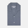Holiday Fit Navy Check Short Sleeve Shirt with Revere Collar