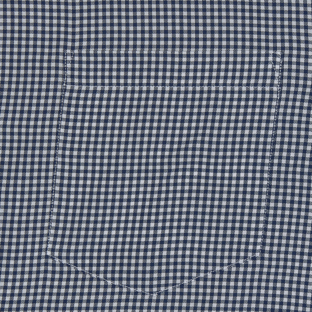 Holiday Fit Navy Check Short Sleeve Shirt with Revere Collar