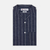 View 1 of product Holiday Fit Stripe Linen Short Sleeve Shirt with Revere Collar
