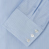 View 4 of product Tailored Fit Light Blue and White Pinstripe Shirt with Bury Collar and 3-Button Cuffs