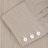 View 4 of product Tailored Fit Brown Fine Stripe Shirt with Bury Collar and 3-Button Cuffs