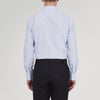View 3 of product Tailored Fit Light Blue and White Pinstripe Shirt with Bury Collar and 3-Button Cuffs