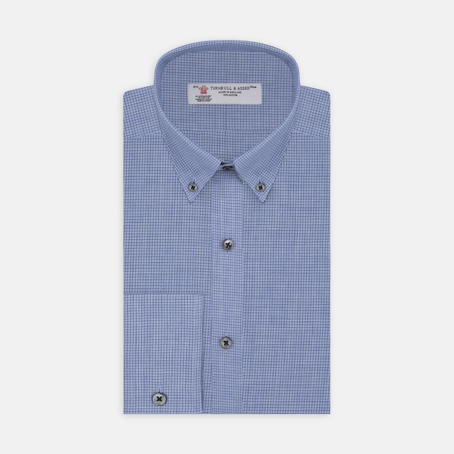 View 1 of product Weekend Fit Blue Cashmerello Light Shirt with Dorset Collar and 1-Button Cuffs