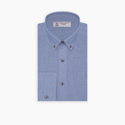 Weekend Fit Blue Cashmerello Light Shirt with Dorset Collar and 1-Button Cuffs Image 4